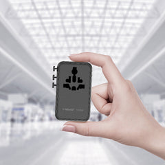 1-World²⁺ 4-Port Mini Universal Travel GaN Charger with Built-In Retractable Cable 100W with Dual AC