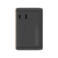 1-World²⁺ 4-Port Mini Universal Travel GaN Charger with Built-In Retractable Cable 100W with Dual AC