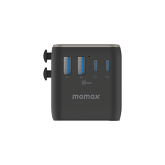 1-World²⁺ 4-Port Mini Universal Travel GaN Charger with Built-In Retractable Cable 100W with Dual AC