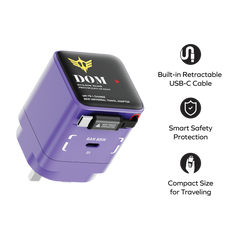 1-Charge+ 1-Port GaN Charger With Built-In USB-C Cable 65W