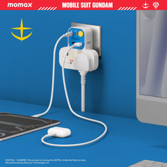1-Charge Work Flow T-shaped Extension 2 Socket with USB