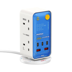 1-Charge Work Flow 6-Outlet GaN Power Tower 35W with USB Ports