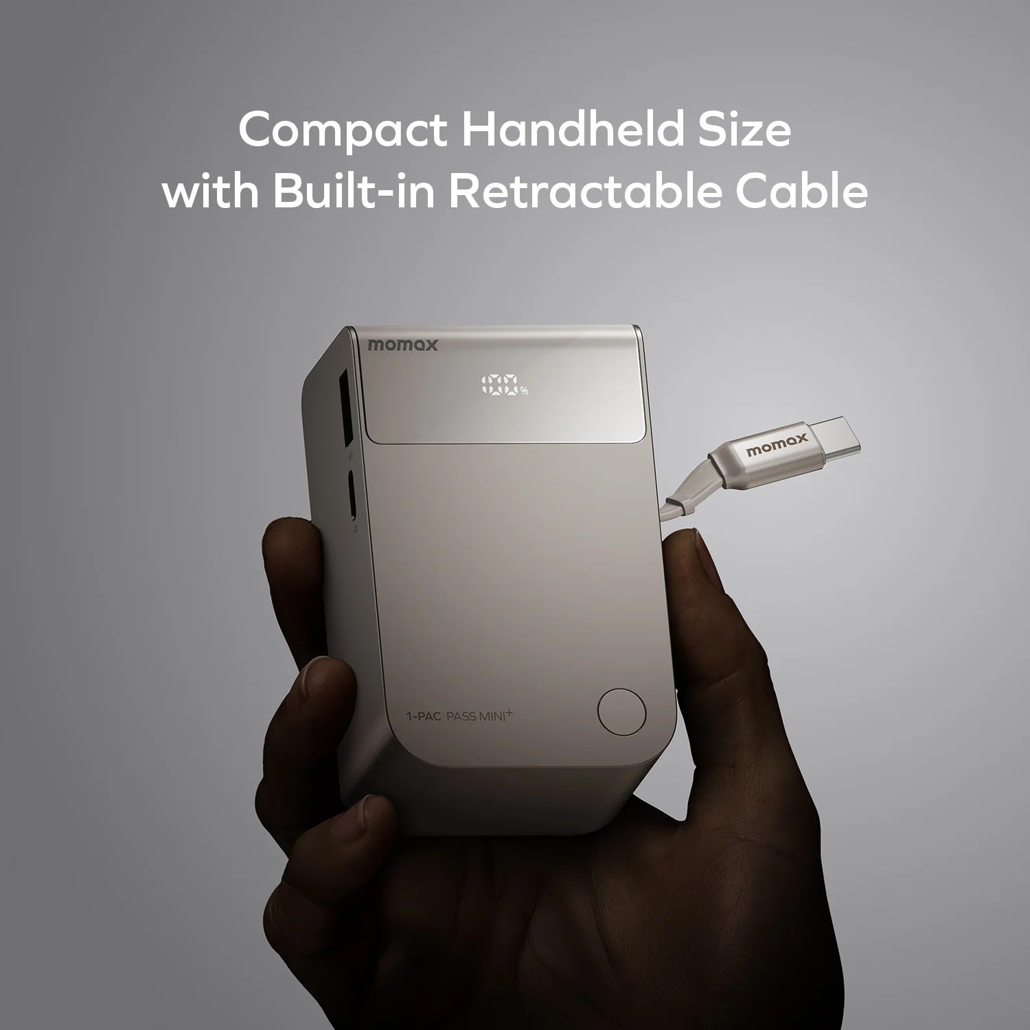 1-Pac Pass Mini⁺ 10000mAh 2in1 Battery Pack with Built-in Retractable Cable MOMAX Power Bank Suburban.
