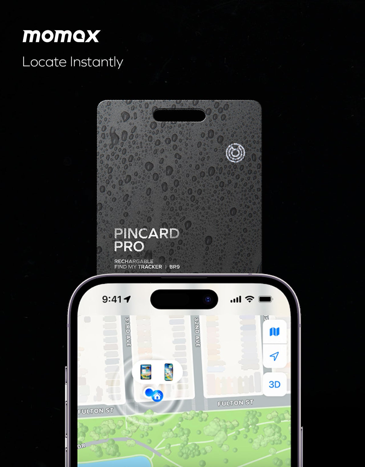 PinCard Pro Rechargeable Find My Tracker