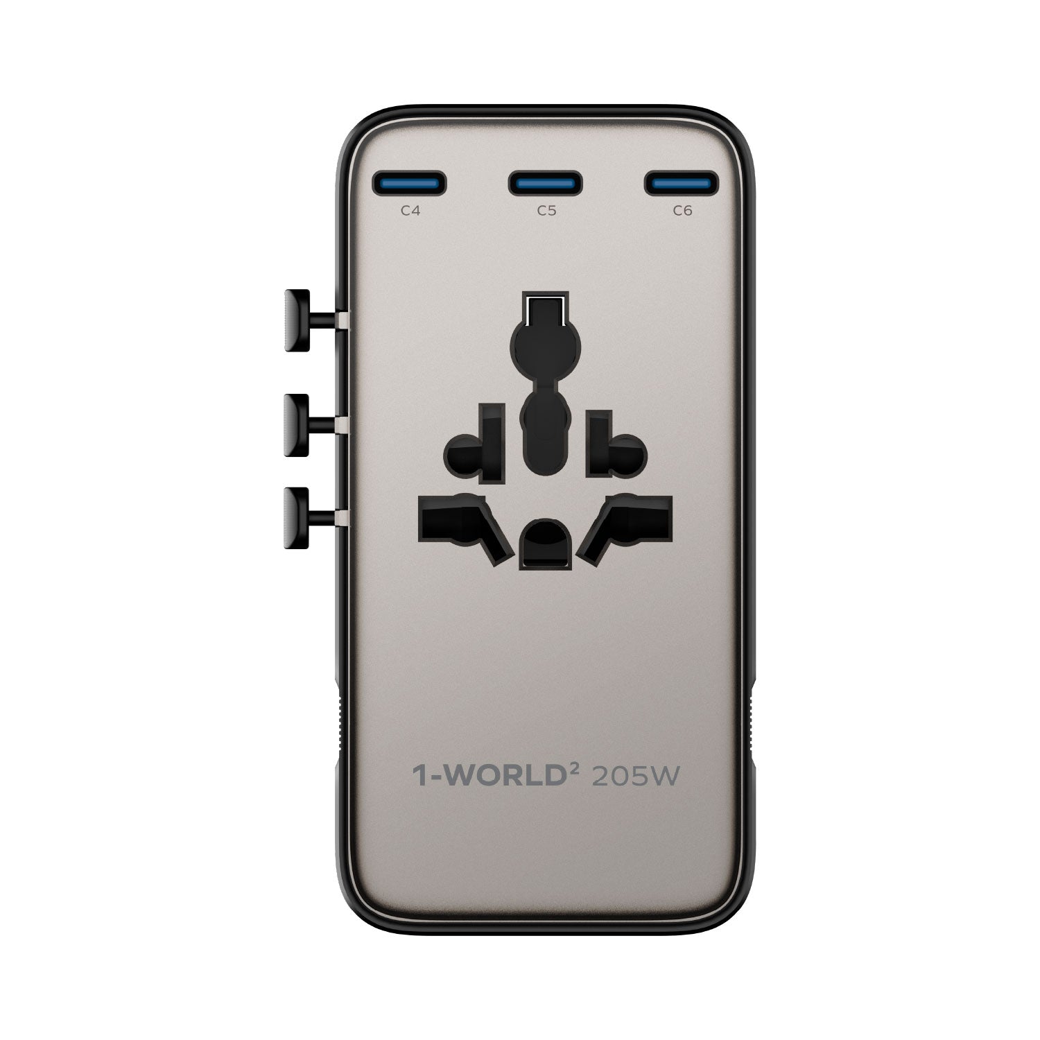 1-World² 205W 7-Port Dual AC Travel Adapter
