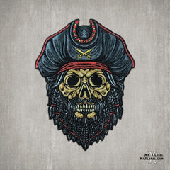 Blackbeard Pirate Skull Patch MR.X Label Patch Suburban.